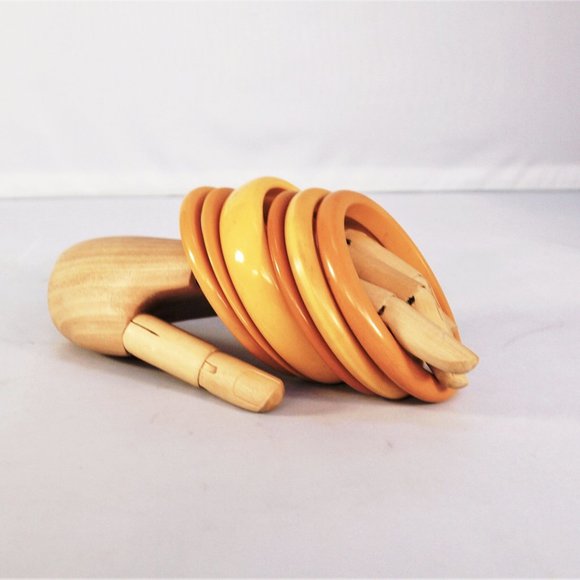 Vintage Bakelite Bangle Bracelet Set #3 - Picture 2 of 5